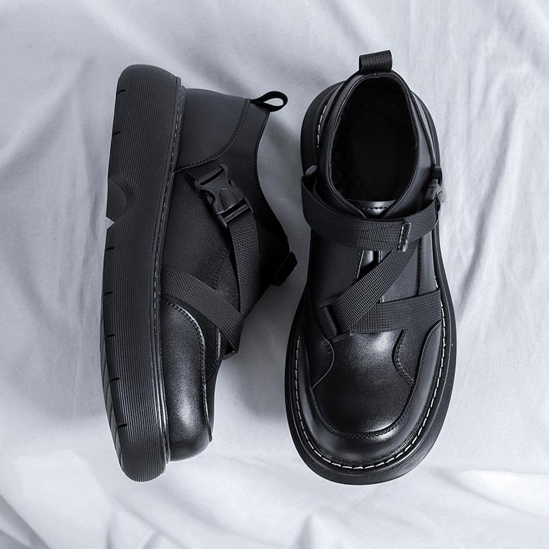 Fashion 2025 Mens Leather Shoes Fashion Thick Soled Comfortable Business Casual Men's Shoes Luxury Designers Mens Black Dress Shoes