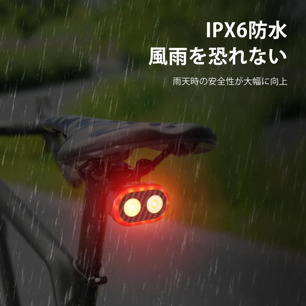 CYCLAMI Bicycle Tail Light with Smart Brake 20 Lighting USB IPX6 High LED Battery Level Easy Installation for Road Cross and Cycling Auto-On, Warning,