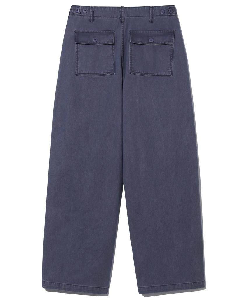 BASEMOMENT Washed Fatigue Work Pants Slate Blue