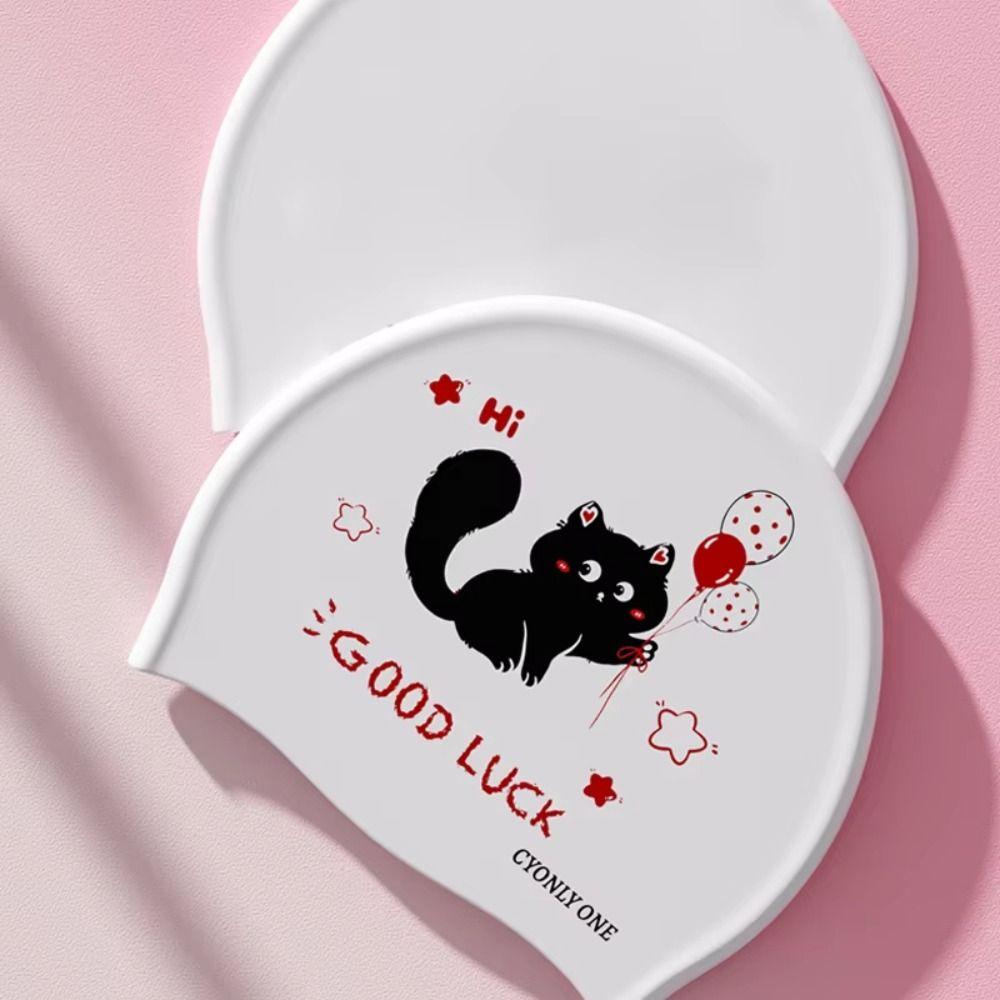 Comfortable Silicone Swim Caps No Tightening Cartoon Swim Caps Swimming Caps  Pool Accessories