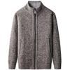 Men S Thick Fleece Knit Cardigan Sweater Casual Solid Color Winter