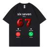 Gen Alpha Virales Meme Sechs Sieben 67 Anruf Print T-Shirt Retro Y2k Harajuku Locker Baumwolle Streetwear T-Shirt Für Unisex Unisex