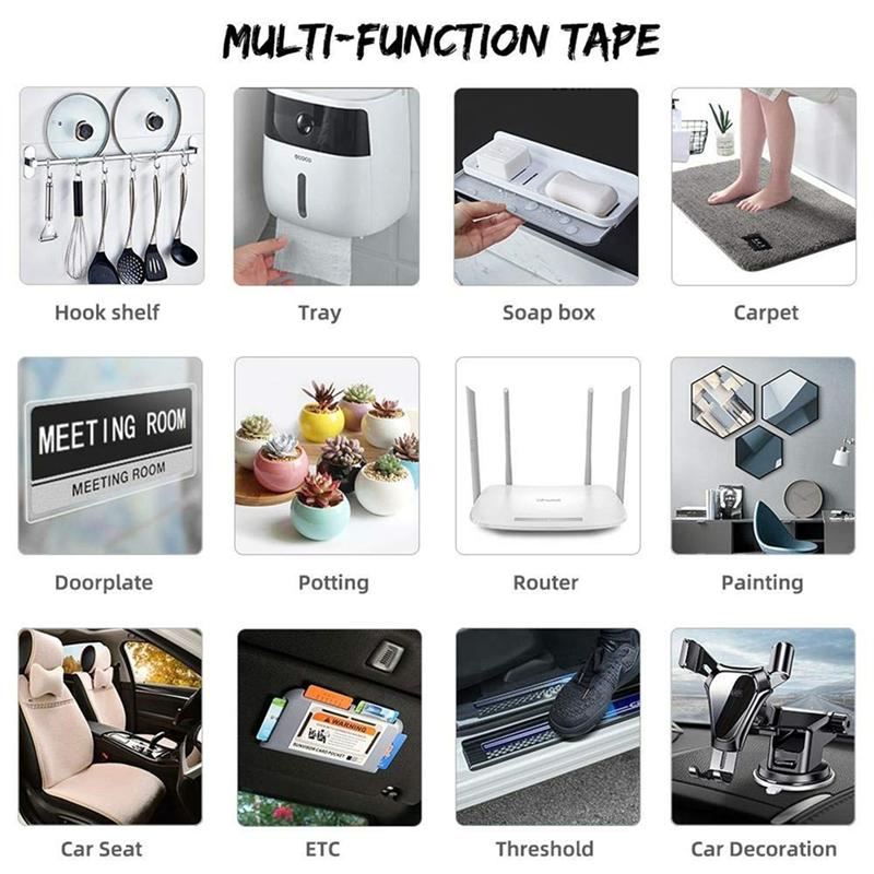 LJL 5PCS 5M Nano Tape Super Strong Double-Sided Adhesive Tape Transparent Reusable Waterproof Tapes Heat Resistance
