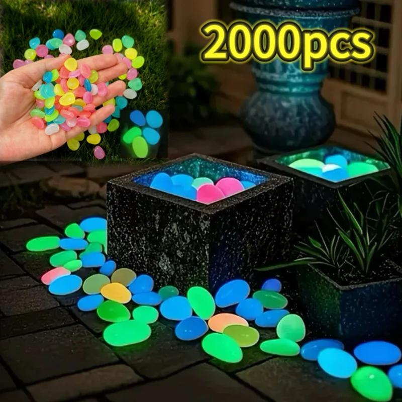Glow in The Dark Garden Pebbles for Sidewalk Garden Terrace Lawn Gardens Patio Fish Tank Aquarium Decoration Glow Stone