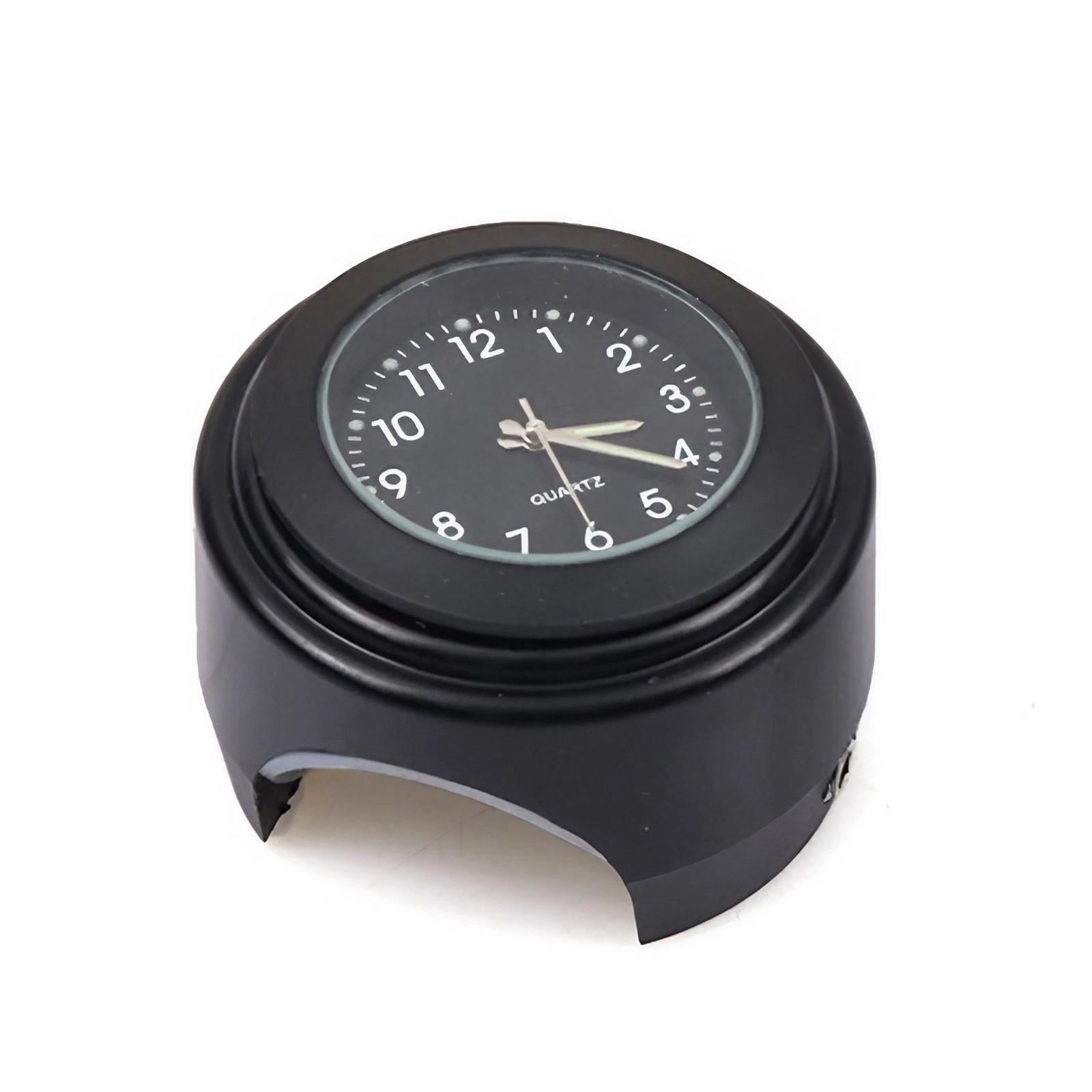 

STONEGO Мотоциклетные кварцевые часы 7/8 Водонепроницаемые хромированные часы с креплением на руль велосипеда Алюминиевые светящиеся часы чёрный