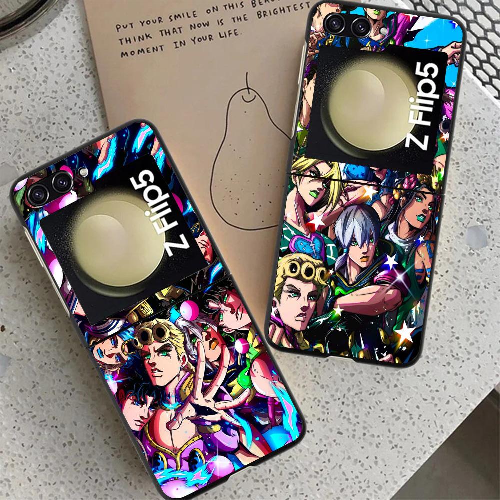 JoJo's Bizarre Adventure Hot Anime Black Phone Case For Samsung ZFlip7 ZFlip6 ZFlip5 ZFlip4 ZFlip3 5G Hard Protective Galaxy Z F