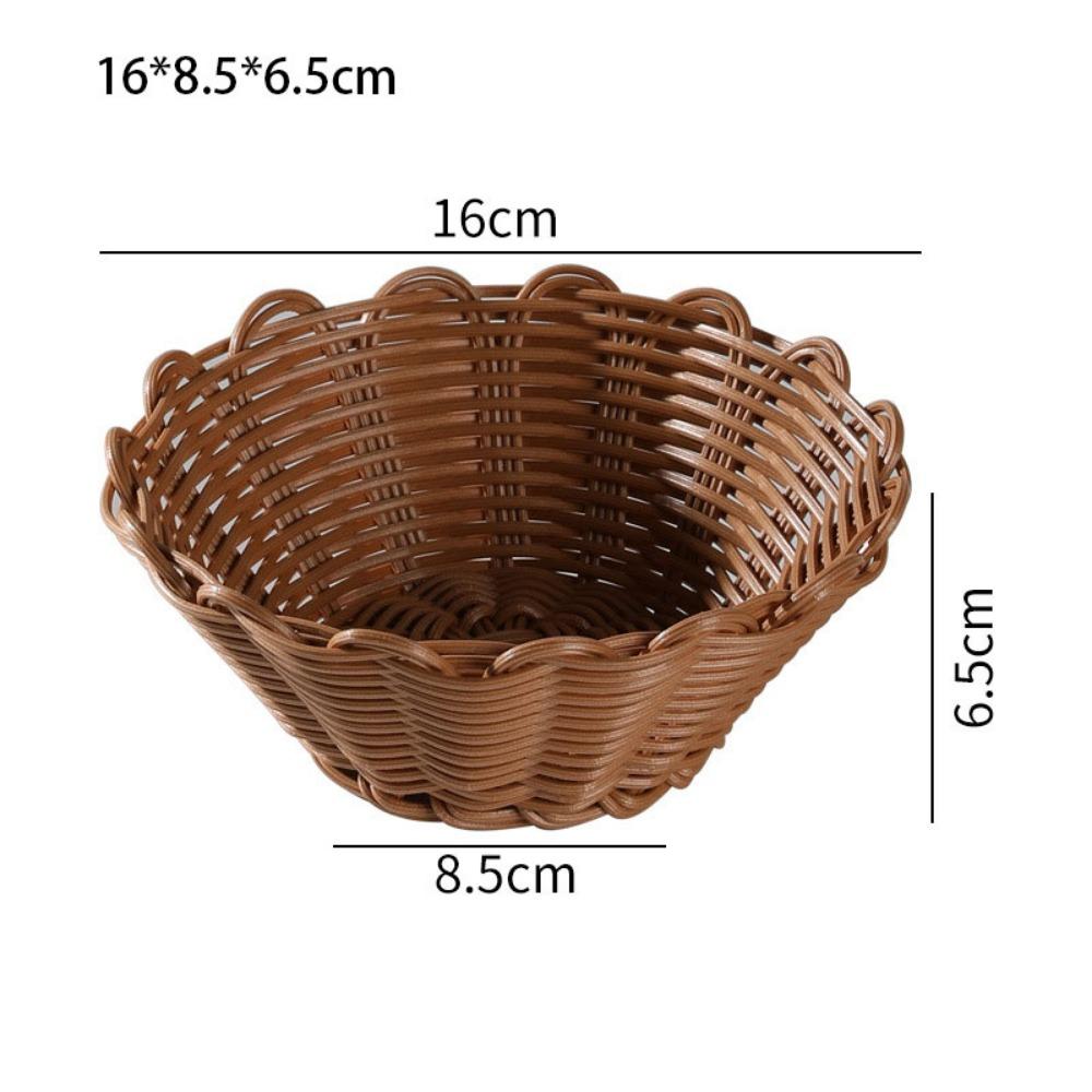 8 Styles Bread Fruit Vegetables Basket Household Rattan Basket Restaurant Serving Tabletop Display