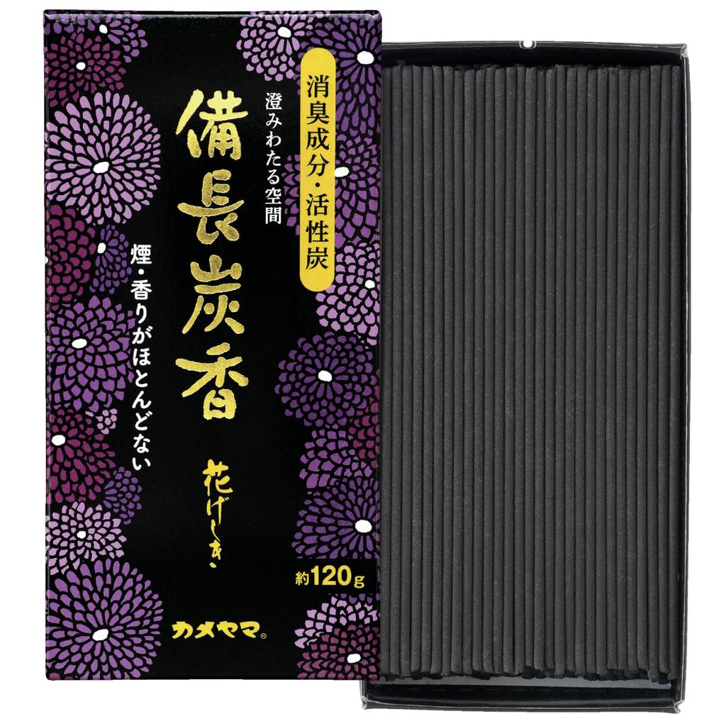 Kameyama Hanageshiki Binchotan Charcoal Incense 120g 220 Contains Deodorizing Ingredients Sticks, Approx. (Approx. Sticks), Unscented, Uncolored,