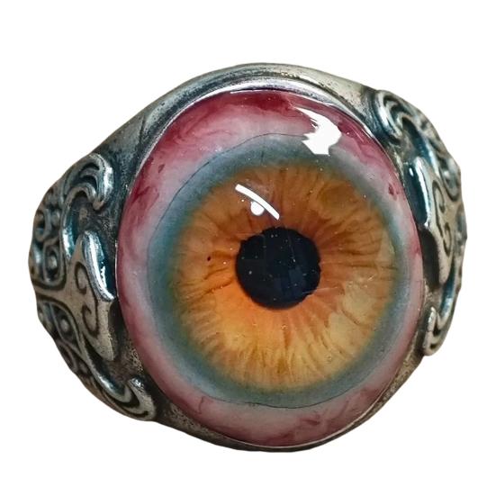 Eye of Veil Ring Handmade Resin Ring with Eye Design Waterproof Fading-Proof Adjustable Fit Vascular Details Ring