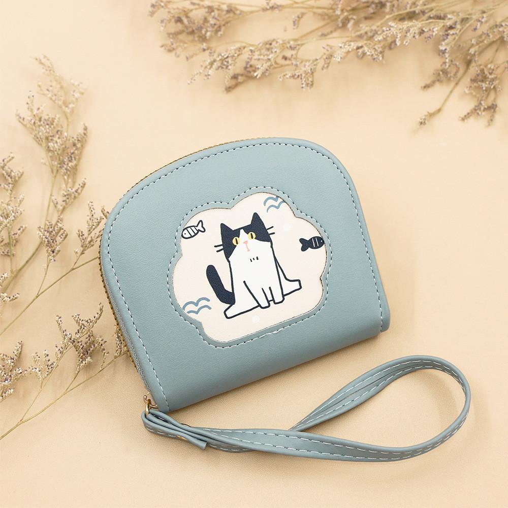 Pu Material Casual Short Wallet For Women With Zipper And Color Block Design For Daily Use