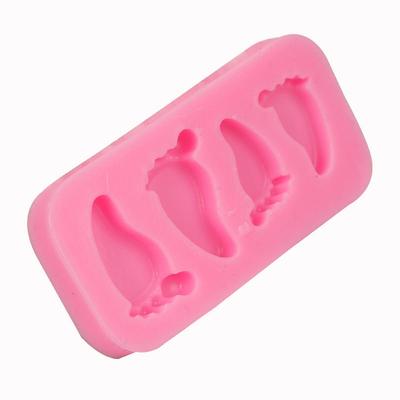 Silikonová forma na dětské nožičky 3D, čokoládový fondán, zdobení dortu, pečící pasta, forma