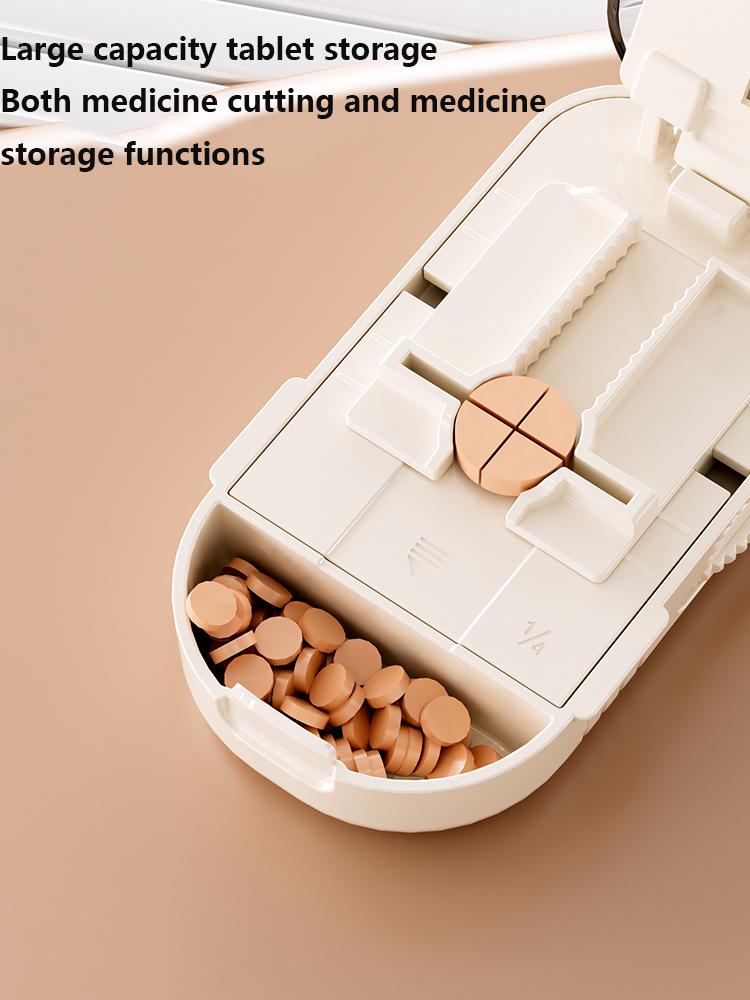 New Design Pill Cutter Bisection/Trisection/Quartersection Even Cutting with Replacement Blades Waterproof Travel Pill Crusher