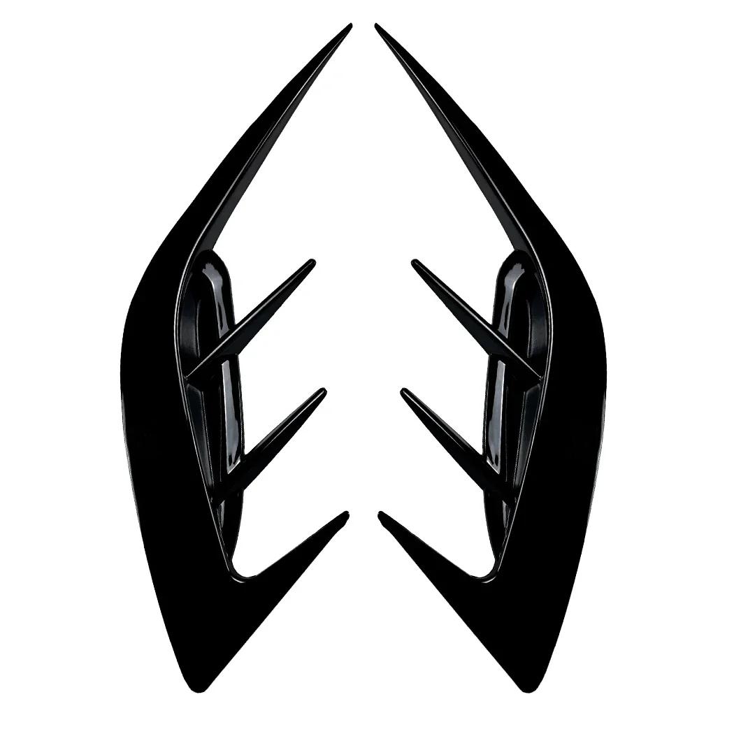 2Pcs Rear Bumper Side Vent C Canard Covers For KIA Stinger 2017-2023 Front Bumper Trim Canards Car Styling Accessory Gloss Black