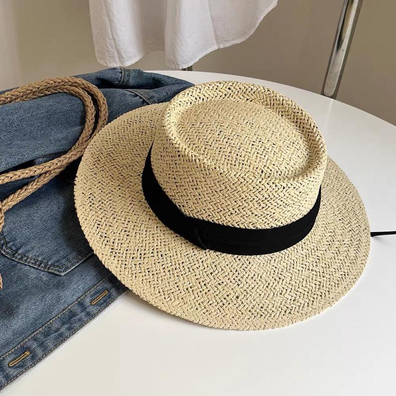 High-Quality Wide-Brimmed Panama Straw Hat For Beach Trips Summer Sun Protection Hat