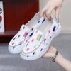 Spring and summer old Beijing women's cloth shoes canvas breathable holes beggar shoes one pedal trend casual high-value student shoes
