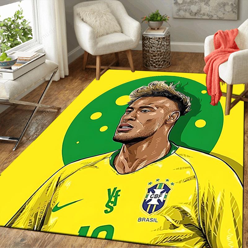 1pc Brazilian Football Legend Rug, Office Carpet Indoor Outdoor Entrance Doormat, Non-Slip Soft And Comfortable, Living Room. DT7070103