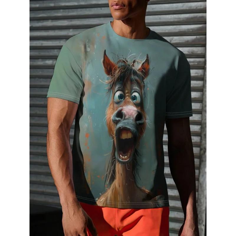 3D Printed Animal Print Men's T-shirt Is Summer Fashion and Versatile Casual