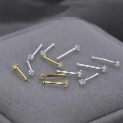 S999 Silver Zircon Stud Earrings - Mini Luxury Design for Daily Wear