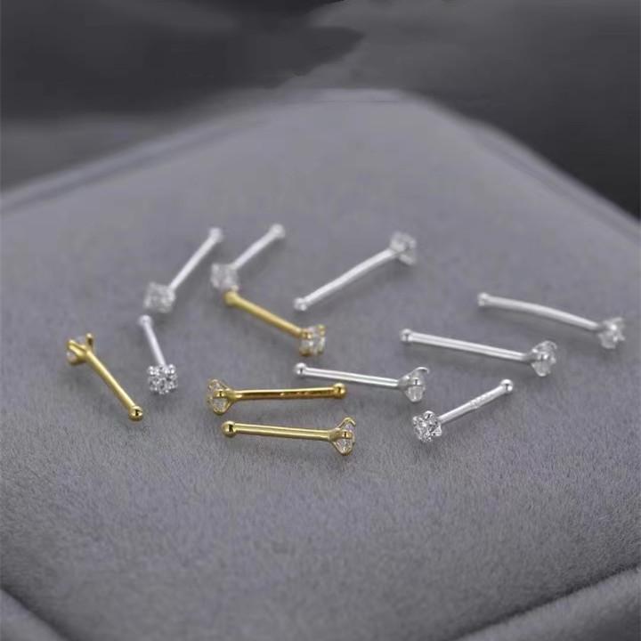 S999 Sterling Silver Mini Zircon Stud Earrings - Simple & Versatile for Summer.