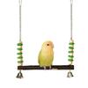 Bird Perches Chewing Toy Birdcages Standing Swing Small Medium Bird Cage Wood Swing with Bells Exercise Perches for Conures