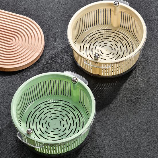 Yousheng Vegetable Fruit Washer Multi-Functional Drain Basket Fruit Tray Versatile Rotating Food Prep Tool Kitchen Accessory