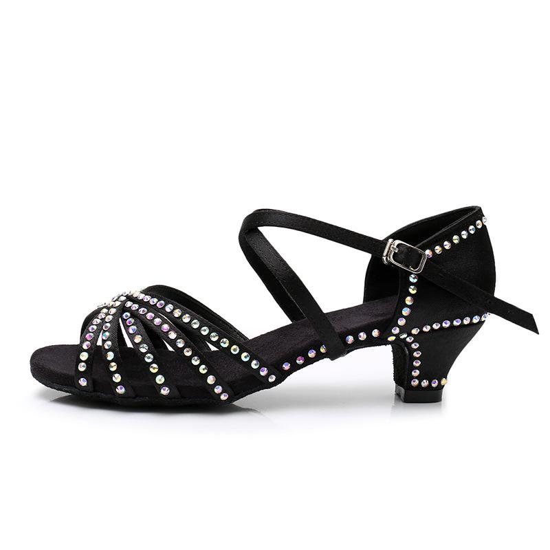 Rhinestone Ballroom & Latin Dance Shoes for Girls & Adults - Soft Sole for Practice & Competition 29