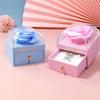 New Rose Flower Jewelry Box For Necklace Pendant Valentine's Day Gifts Organizer Plastic Paper Packaging Display Box For Women's