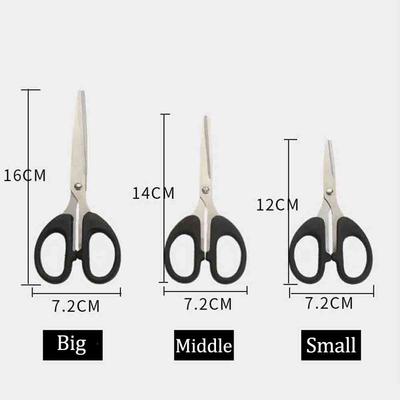 3 Sizes Simple Office Scissors Students Black Scissors DIY Cut Handmade Scrapbooking Paper Scissors School Home Office