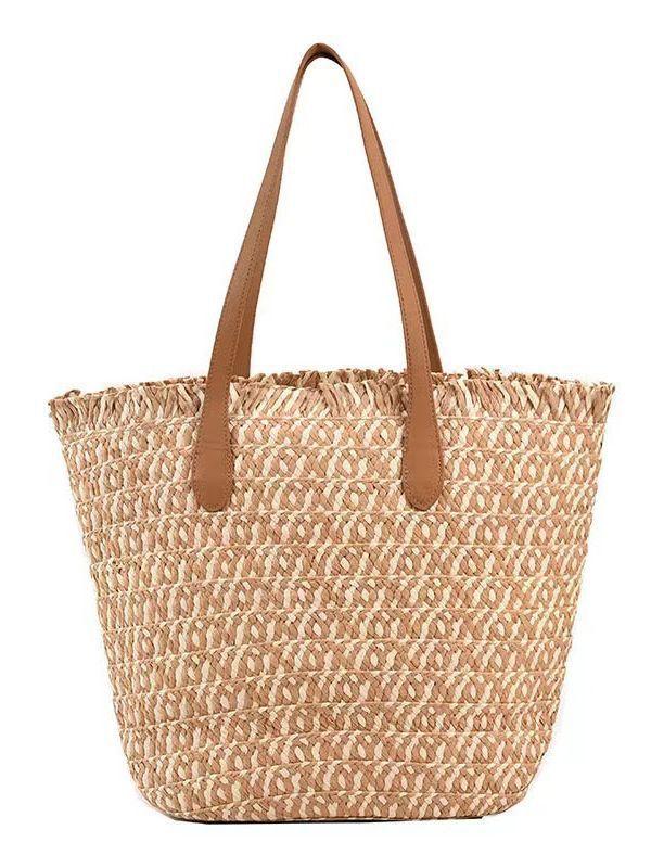 Summer Straw Woven Bag New Large-capacity Hand-woven Bag Straw Bag Tote Bag Women's Vacation Beach Shoulder Bag