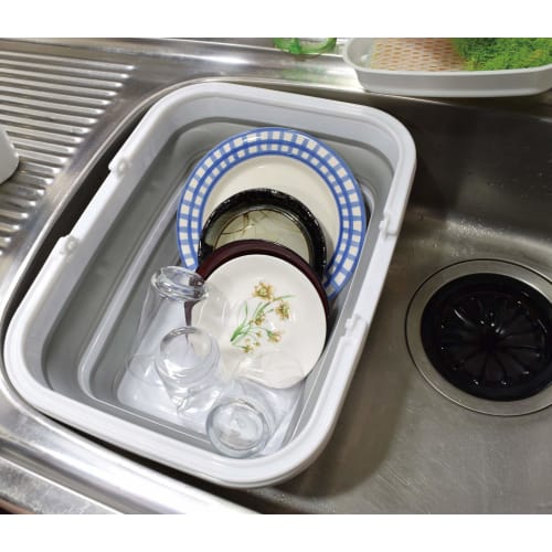 Fine Washtub, Gray (approx.) 38.5 x 28.7 x 5.5-17cm (height)