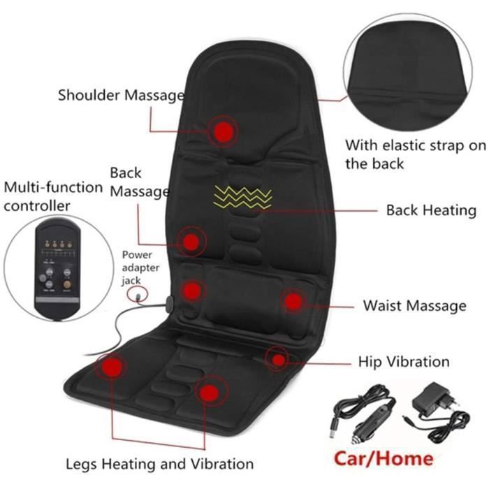 Coussins de massage électriques Coussin de Massage corporel, Coussin de Siège Chauffant, avec 5 Moteurs vibrants, pour l 99254