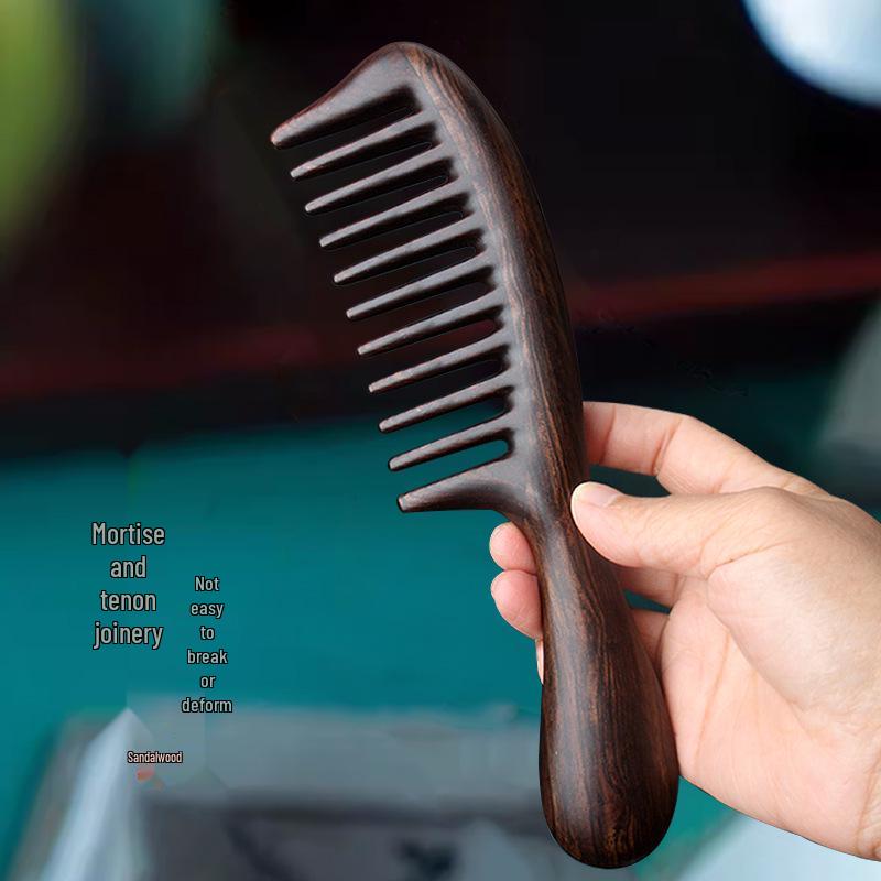 Pettine a Denti Larghi in Sandalo Meixi Muxi per Donne - Pettine Naturale in Legno per Capelli Lunghi e Regali