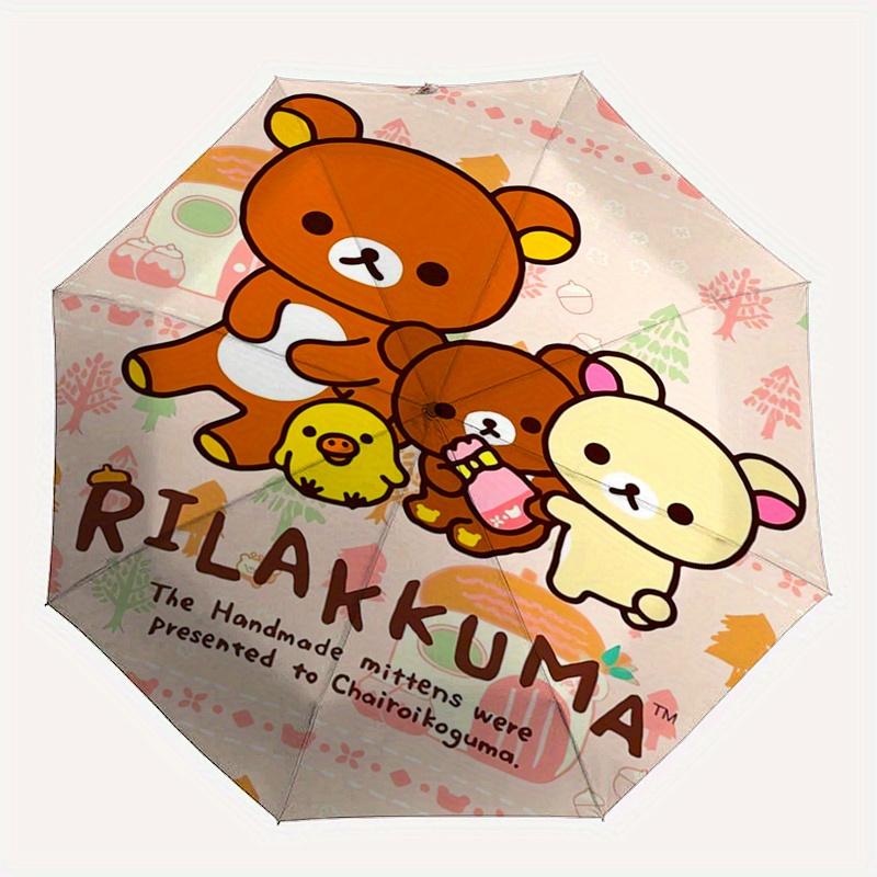 Rilakkuma,Bear Automatic Umbrella-Foldable, Durable 8-Bone Design, Compact and Stylish, Great for Camping, Halloween, Christmas, Mother's Da
