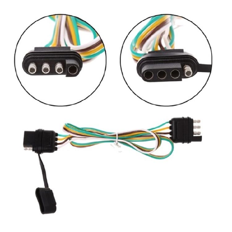 Verbessert 4-poliges Anhängerverkabelungsset Korrosionsbeständiges ABS Universelles Fahrzeugverbindungswerkzeug Kostenlose Anhängerverkabelung