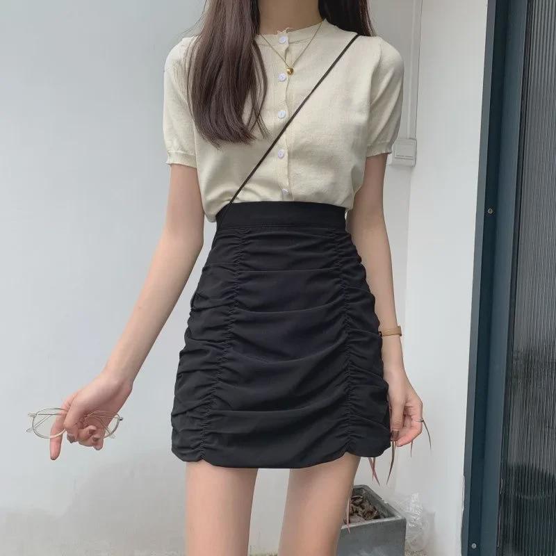 2025 Letní dámská plisovaná mini sukně - Trendy jednobarevná hot girl styl