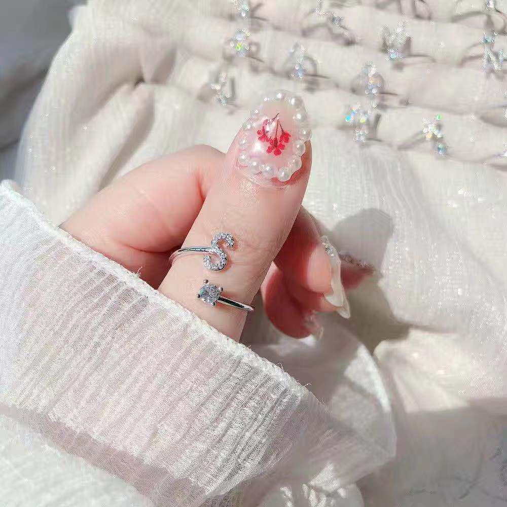 Adjustable Alphabet Rings: Trendy Japanese & Korean Student Accessories