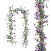 Multicolor Artificial Violet Flower Vine Green Eucalyptus Leaves 132 Flowers Simulation Flower Garland DIY Accessories