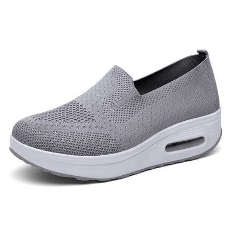 Large size women's shoes spring and summer fly-woven mesh breathable platform casual shoes one pedal mother shoes hot