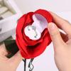 Stud Earrings Jewelry Box Red Flower Stem Engagement Rings Box Romantic Wedding Ring Holder  Travel