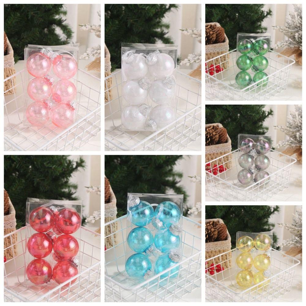 Plastic Colorful Christmas Hanging Balls 8cm Xmas Tree Pendants Holiday Party Decorations