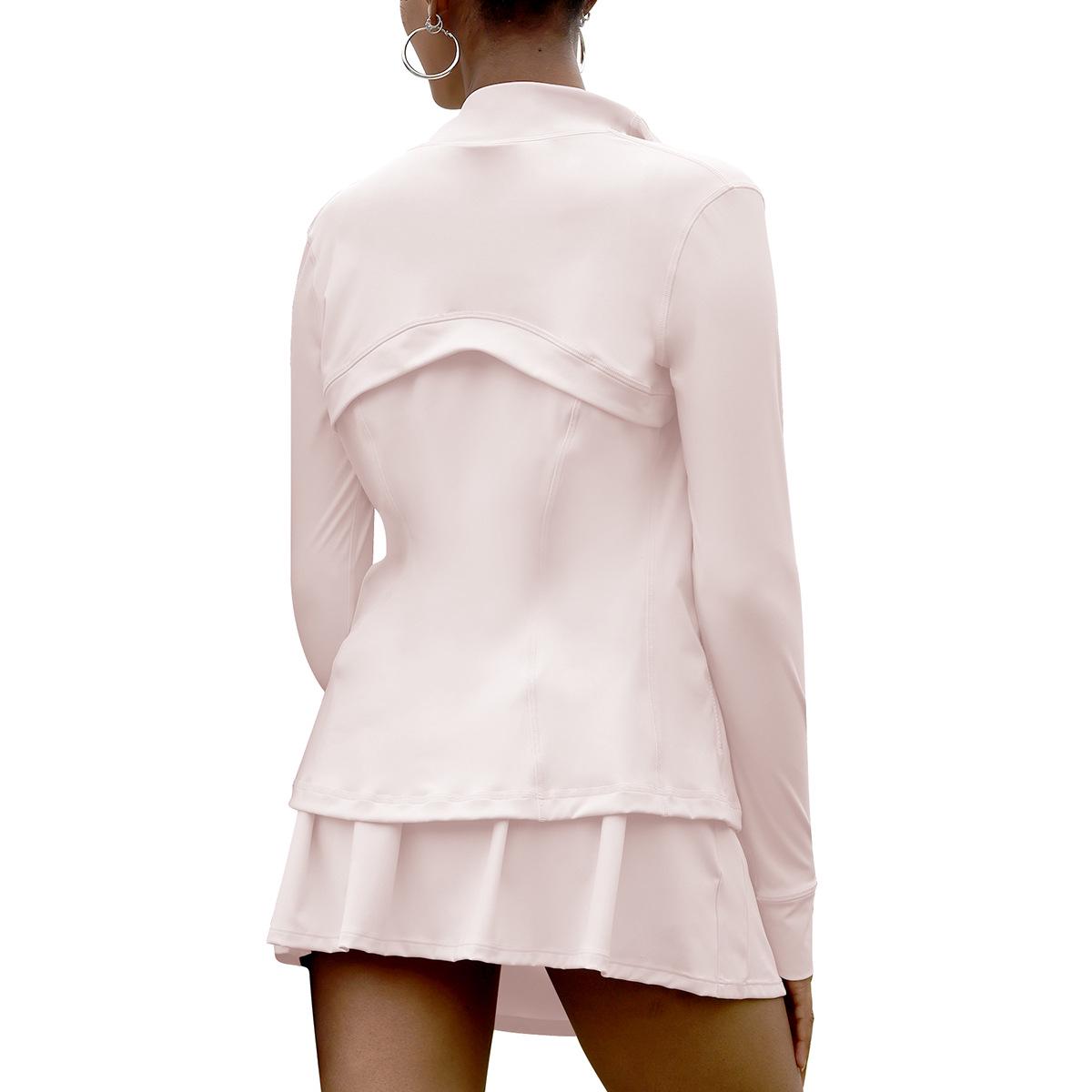 

Куртка для йоги Lulu NULS Nude Feel: Женская приталенная спортивная одежда с воротником-стойкой и молнией, солнцезащитная, для похудения M