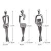 3x Sitting Thinker Statue Sitting Posture Figurine for Table Bookcase Decor