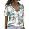 Women's Floral Top, Short Sleeved Printed Shirt