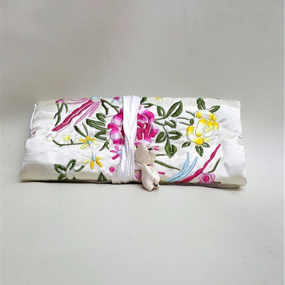 Scroll-type Object Jewelry Pouch Brocade Storage Bag Organizer Fashion Case