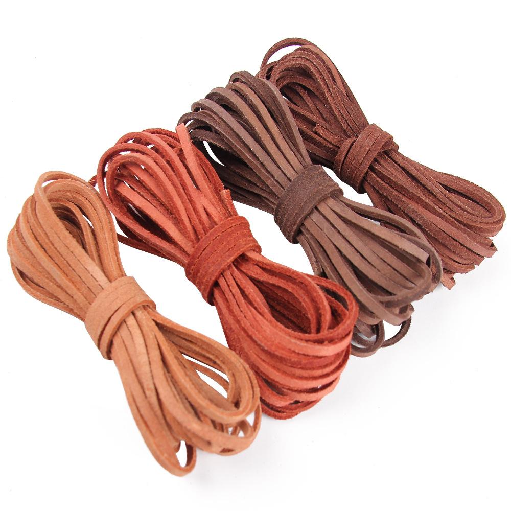 Diy Jewelry Material, Shoelace, Bracelet, Necklace, Sweater Chain, Cowhide Rope 3Mm First Layer, Suede Cowhide Strip.