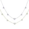 New High Quality Micro Pave White CZ Heart Charm Link Chain Necklace Minimal Delicate Lover Girlfriend Fashion Jewelry