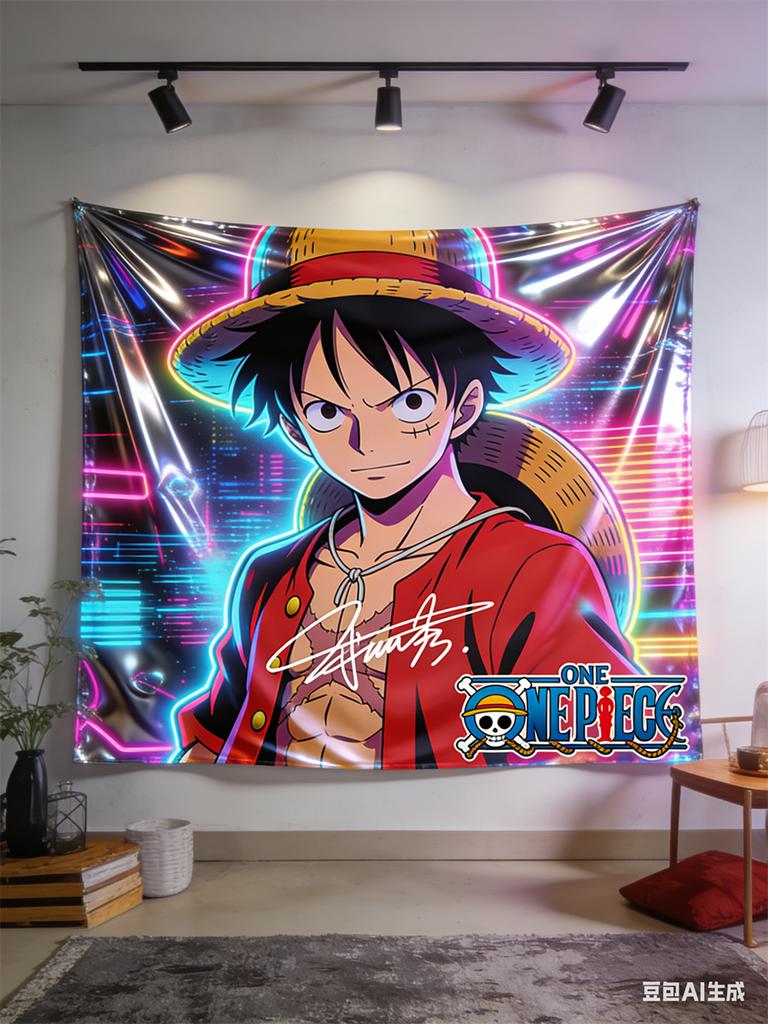 One Piece Anime Decor Tapestry Luffy Characters Themed Wall Hanging Decorative Wall Cloth For Living Room Bedroom Dorm Room Deco