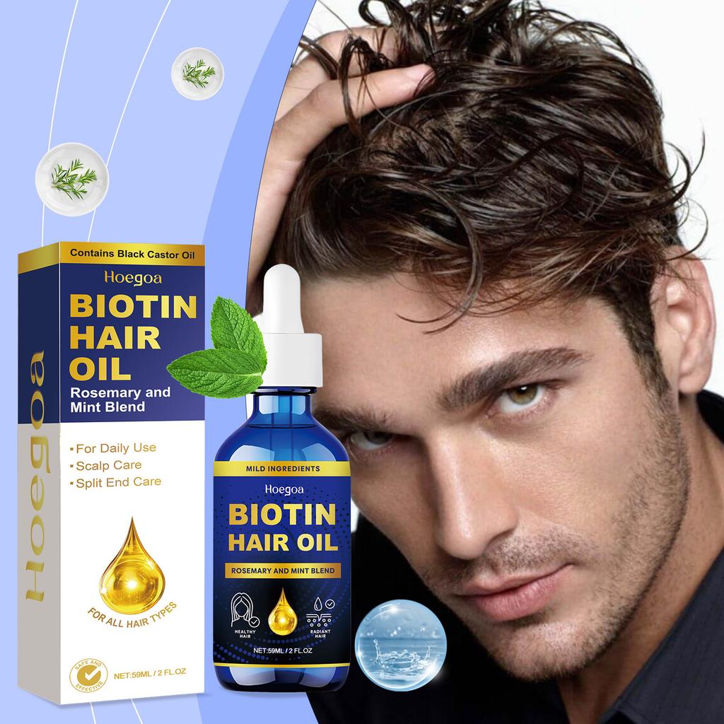HOEGOA Rosemary Hair Oil Daily Gentle Moisture Smooth Frizz Control 60ml