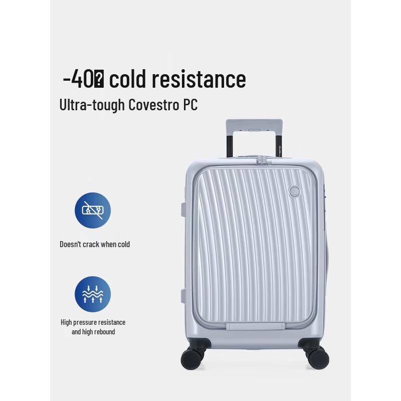 OIWAS Front-Opening Carry-On Luggage with USB Charging and Brake Wheels