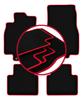 Alfombrillas de terciopelo con borde rojo para: Mercedes Clase B W245 hatchback (2005-2011)